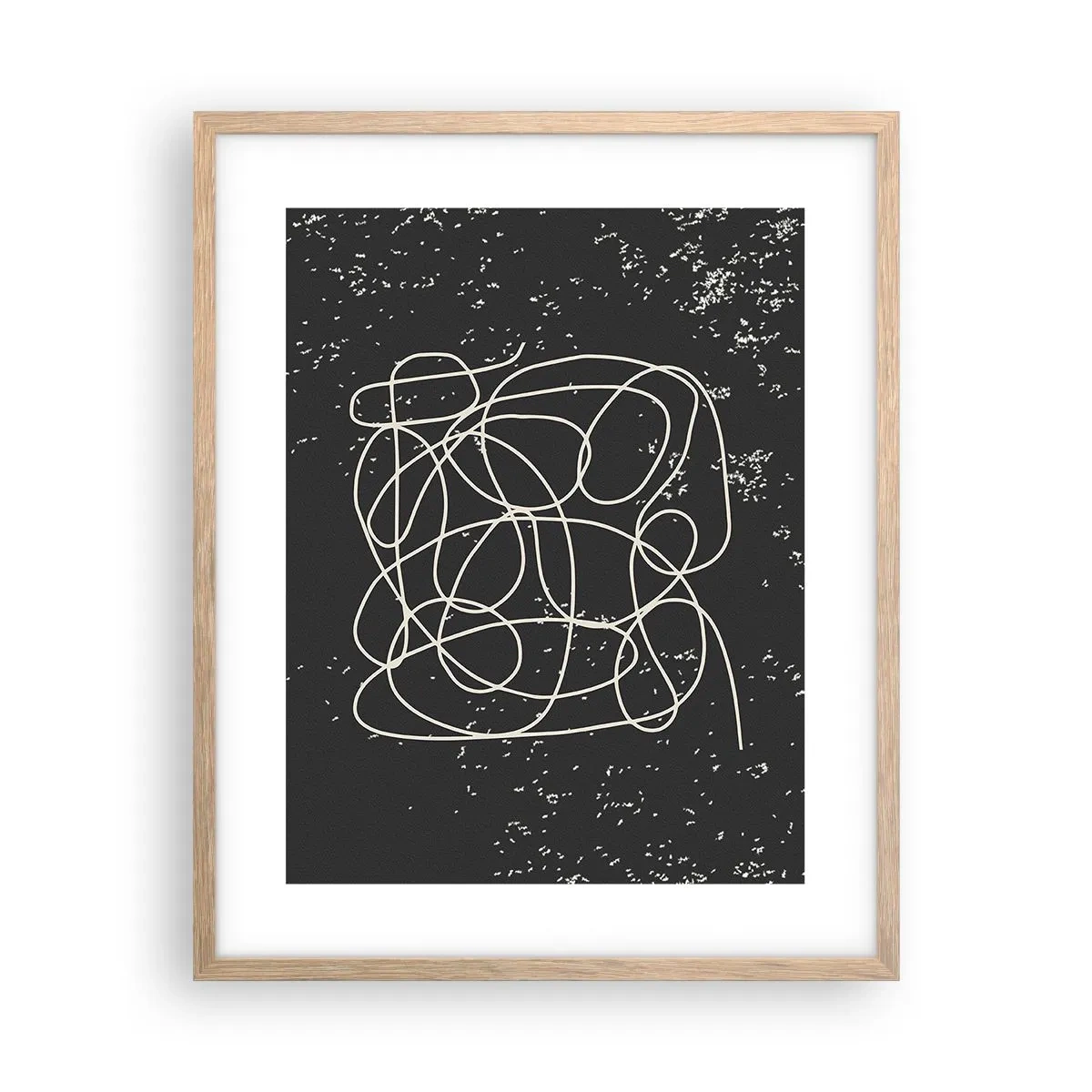 Plakat i ramme af lyst egetræ - Vandrende tanker - 40x50 cm