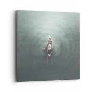 Lærredstryk - Billede på lærred - På tværs af en månelyst sø - 40x40 cm