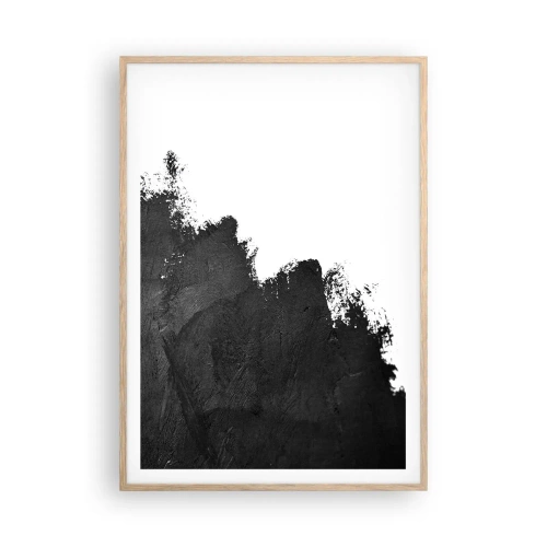 Plakat i ramme af lyst egetræ - Elementer: jord - 70x100 cm