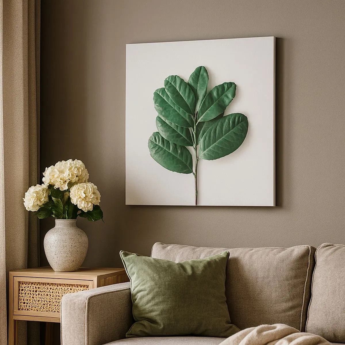 Lærredstryk - Billede på lærred - Tegning af selve naturen - 30x30 cm