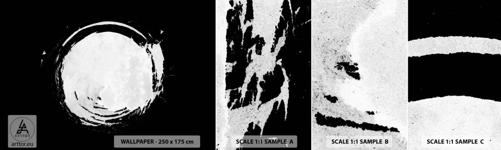 Fototapet Prøve Standard Eco - Den gode vej ud - Hjul, Planet, Måne - 100x30 cm