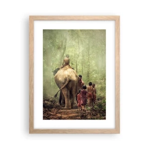 Plakat i ramme af lyst egetræ - Den nye Junglebog - 30x40 cm