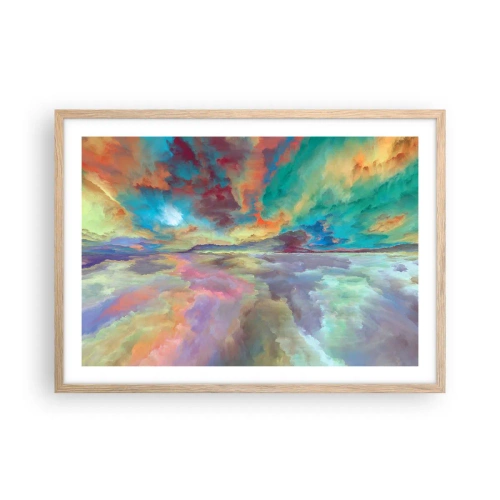 Plakat i ramme af lyst egetræ - To himle - 70x50 cm