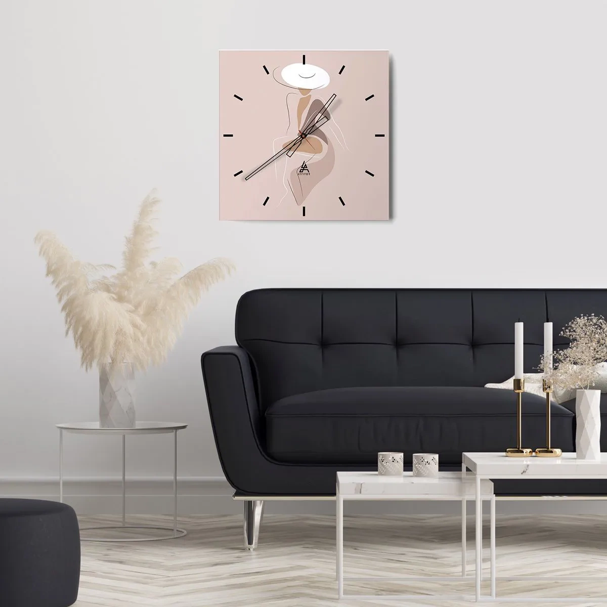 Vægur, Uret - En dame, der skal være - 40x40 cm