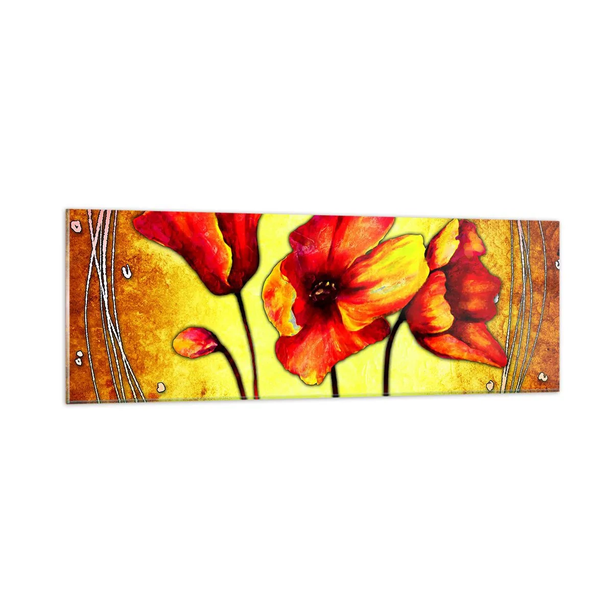 Billede på glas - I Art Nouveau dekoration - 90x30 cm