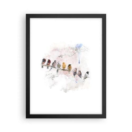 Plakat i sort ramme - Møde med vinger - 30x40 cm