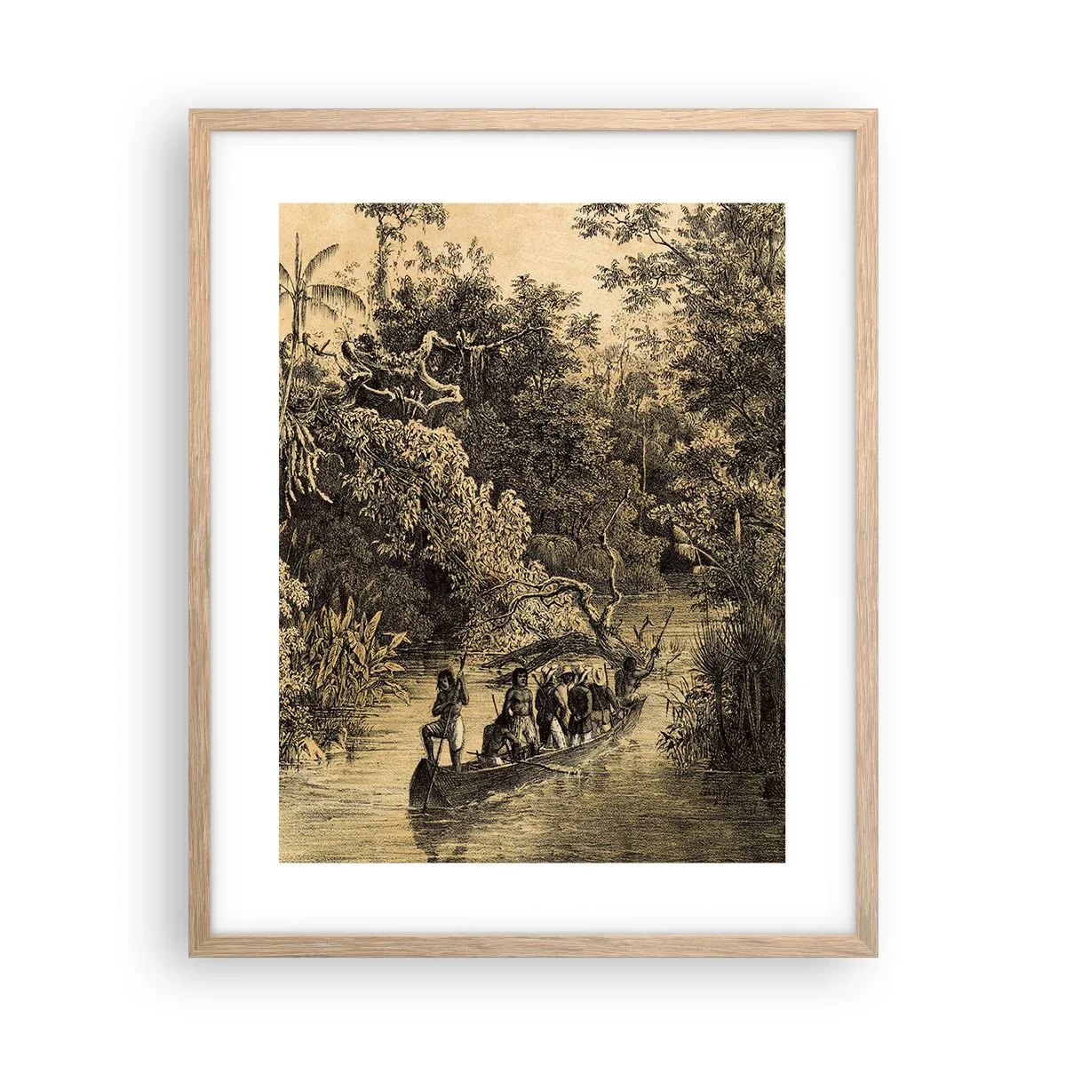 Plakat i ramme af lyst egetræ - Rejsen til kilden - 40x50 cm