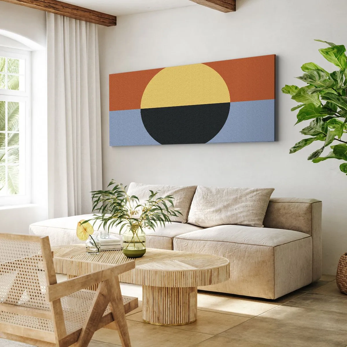 Lærredstryk - Billede på lærred - En sammensætning af varme og kølighed - 100x40 cm