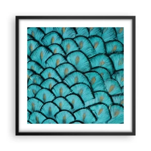 Plakat i sort ramme - Den store fjer-galla - 50x50 cm