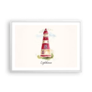 Plakat i hvid ramme - Altid vejret omkring - 70x50 cm