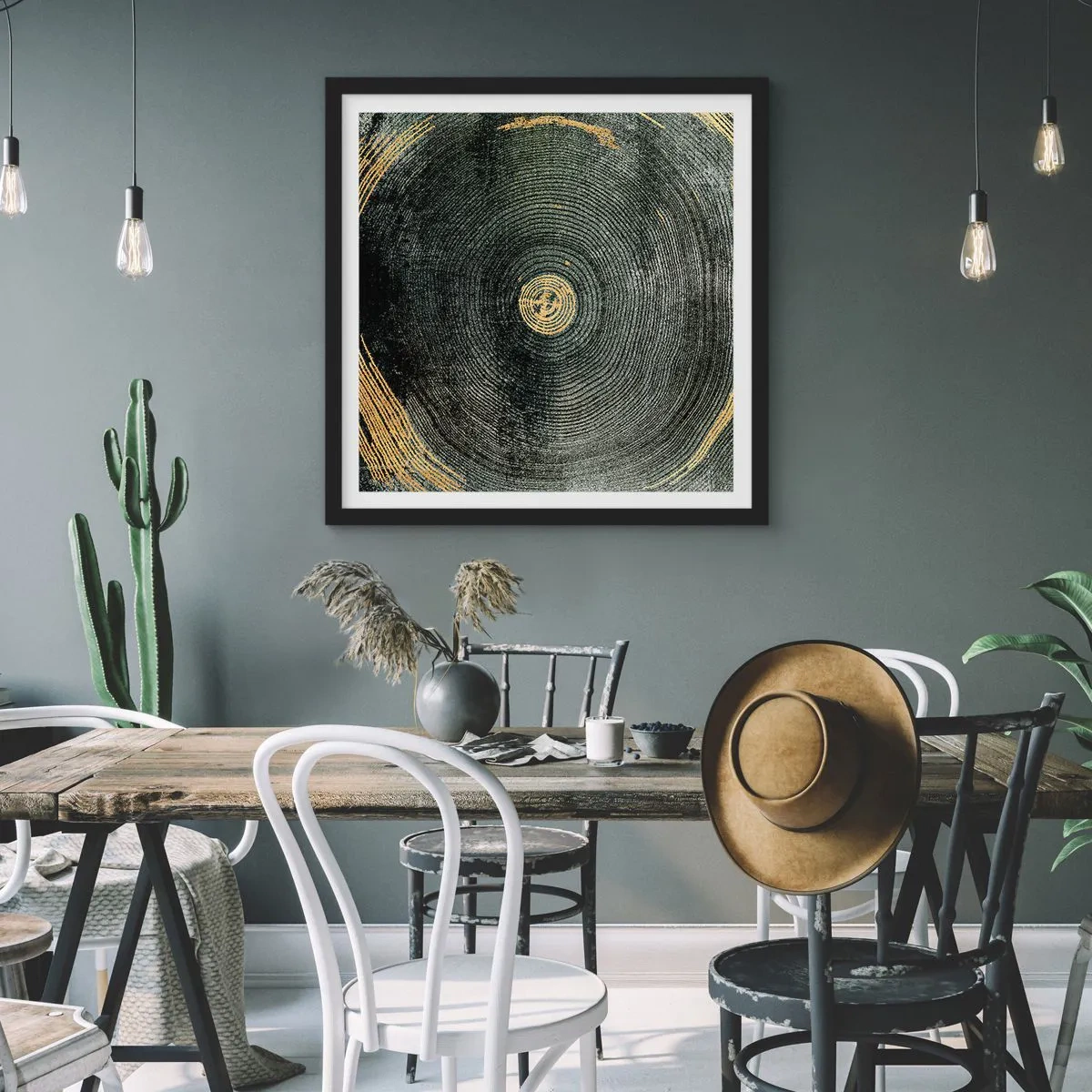 Plakat i sort ramme - Forandring og varighed - 40x40 cm