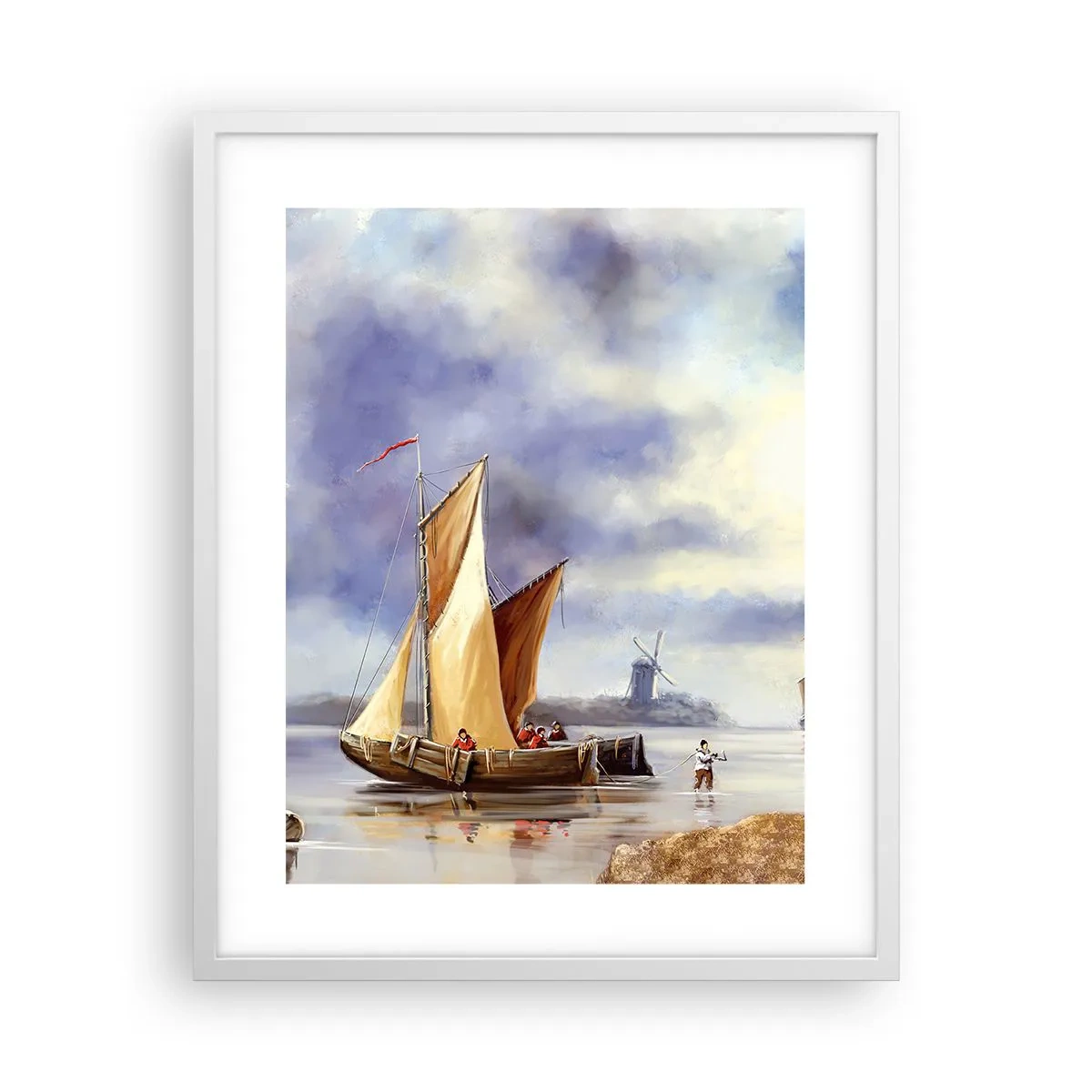 Plakat i hvid ramme - Sømændenes tilbagevenden - 40x50 cm