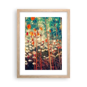 Plakat i ramme af lyst egetræ - Bladenes hemmelige liv - 30x40 cm