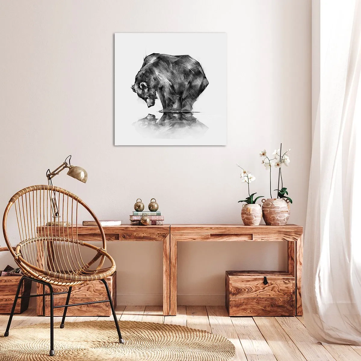 Lærredstryk - Billede på lærred - Dejligt at se nogen tæt på - 70x70 cm