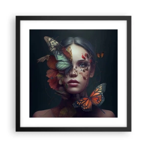 Plakat i sort ramme - En vidunderlig metamorfose - 40x40 cm