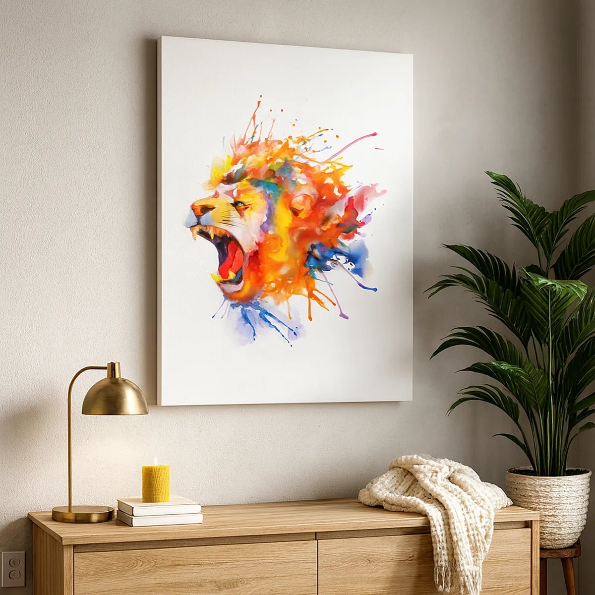 Lærredstryk - Billede på lærred - Eksplodere med vrede  - 50x70 cm