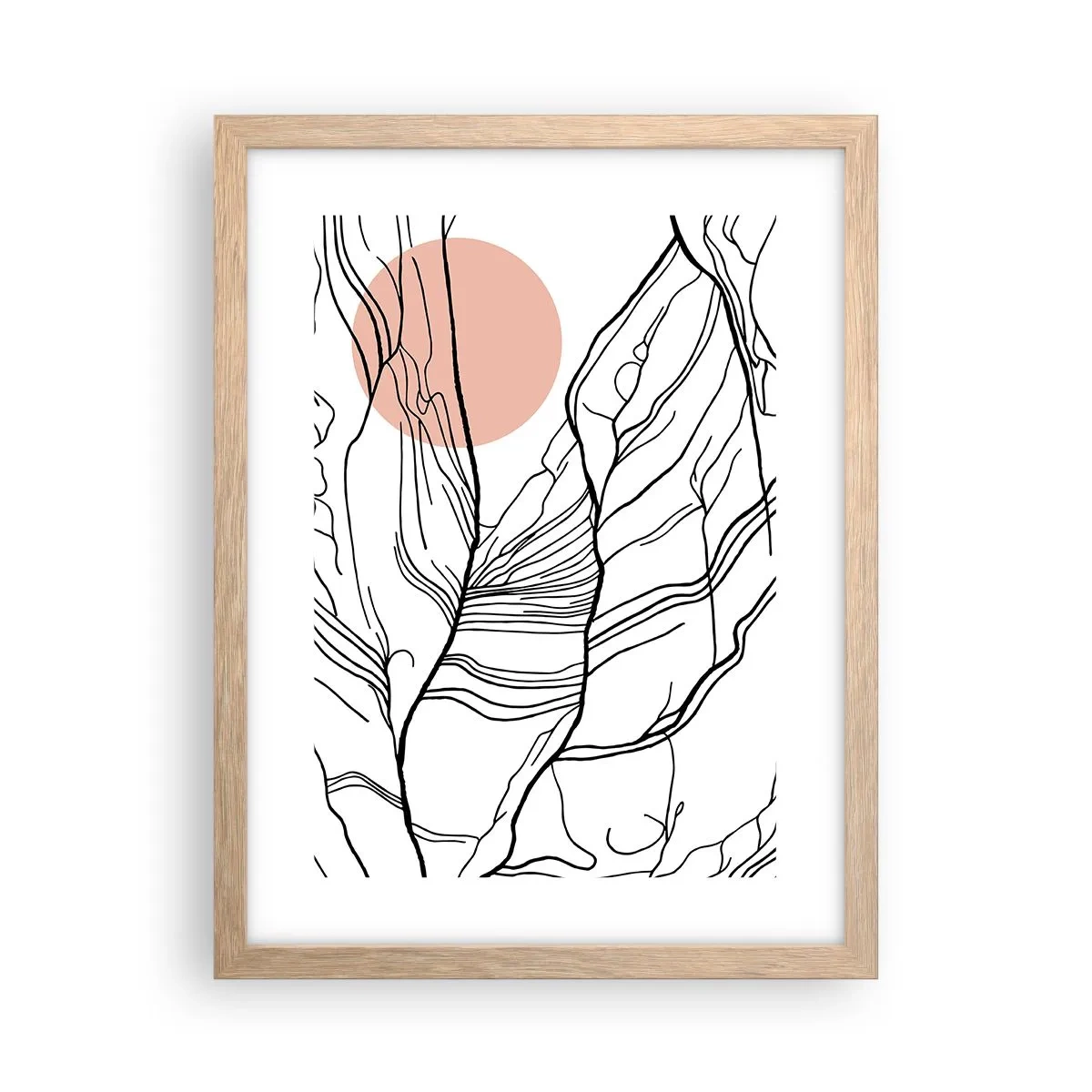 Plakat i ramme af lyst egetræ - I et netværk af kviste - 30x40 cm