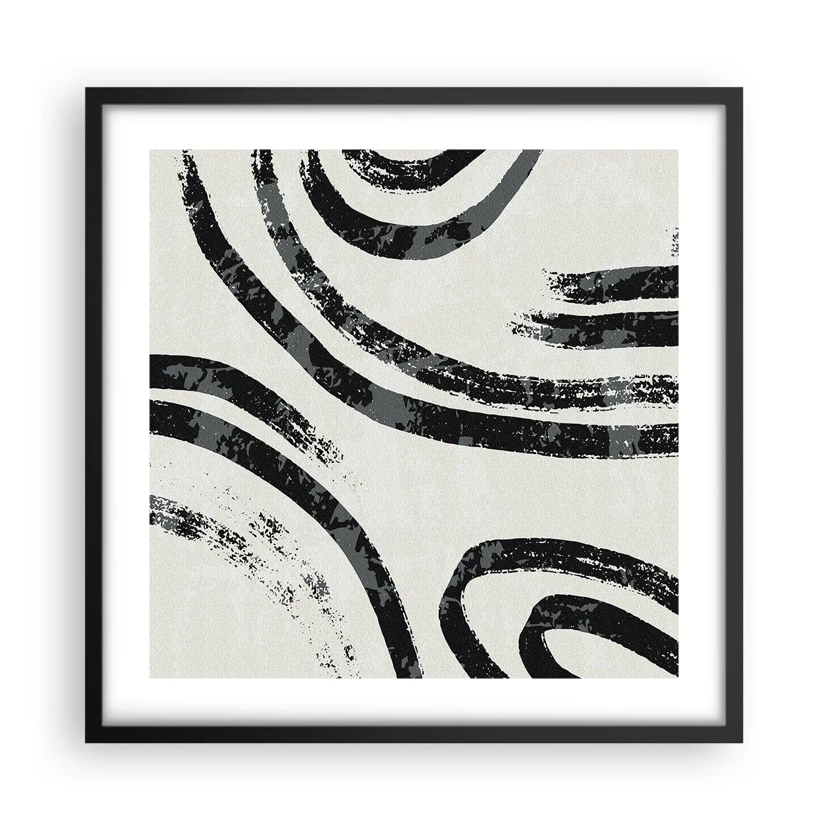Plakat i sort ramme - Halvt stoppet - 50x50 cm