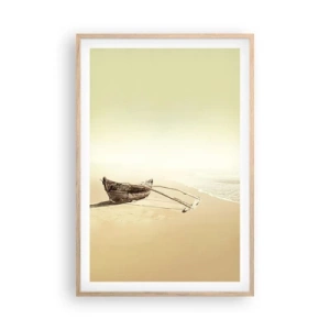 Plakat i ramme af lyst egetræ - Et minde om Sydhavet - 61x91 cm