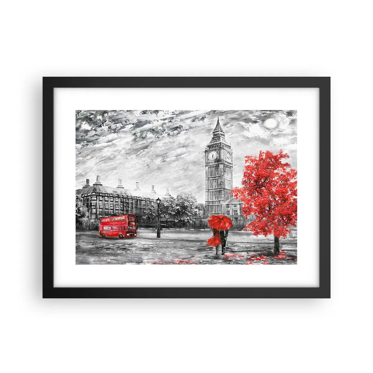 Plakat i sort ramme - En spændende dag - 40x30 cm