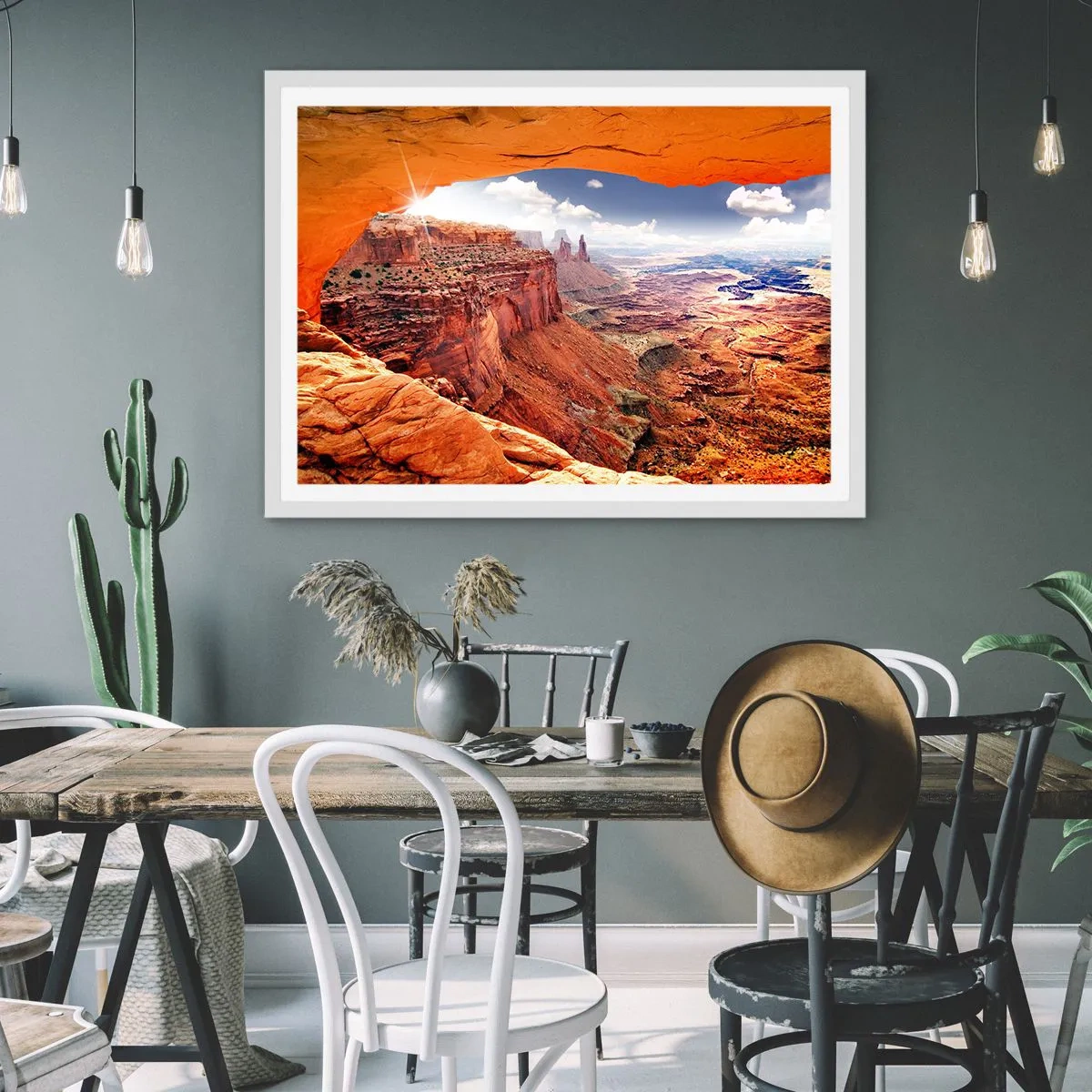 Plakat i hvid ramme - Udskåret af naturen selv - 70x50 cm