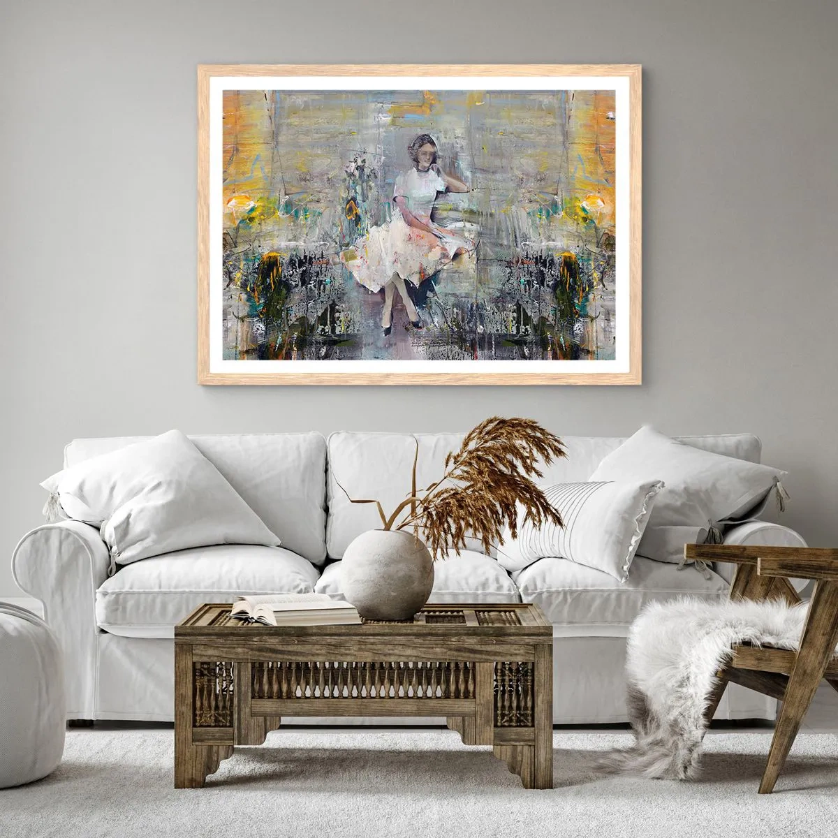 Plakat i ramme af lyst egetræ - Klassisk og moderne - 70x50 cm