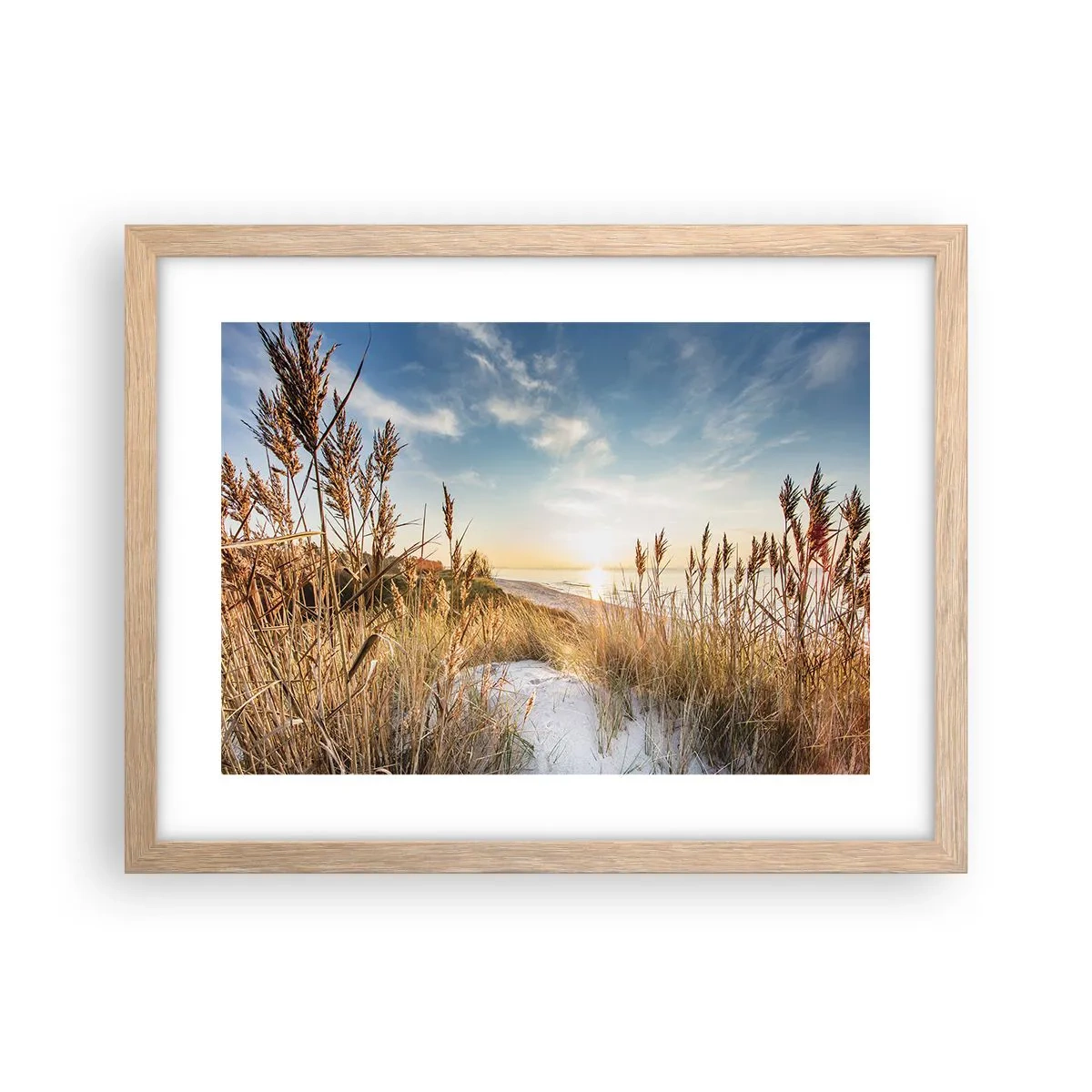 Plakat i ramme af lyst egetræ - Nordstrand - 40x30 cm