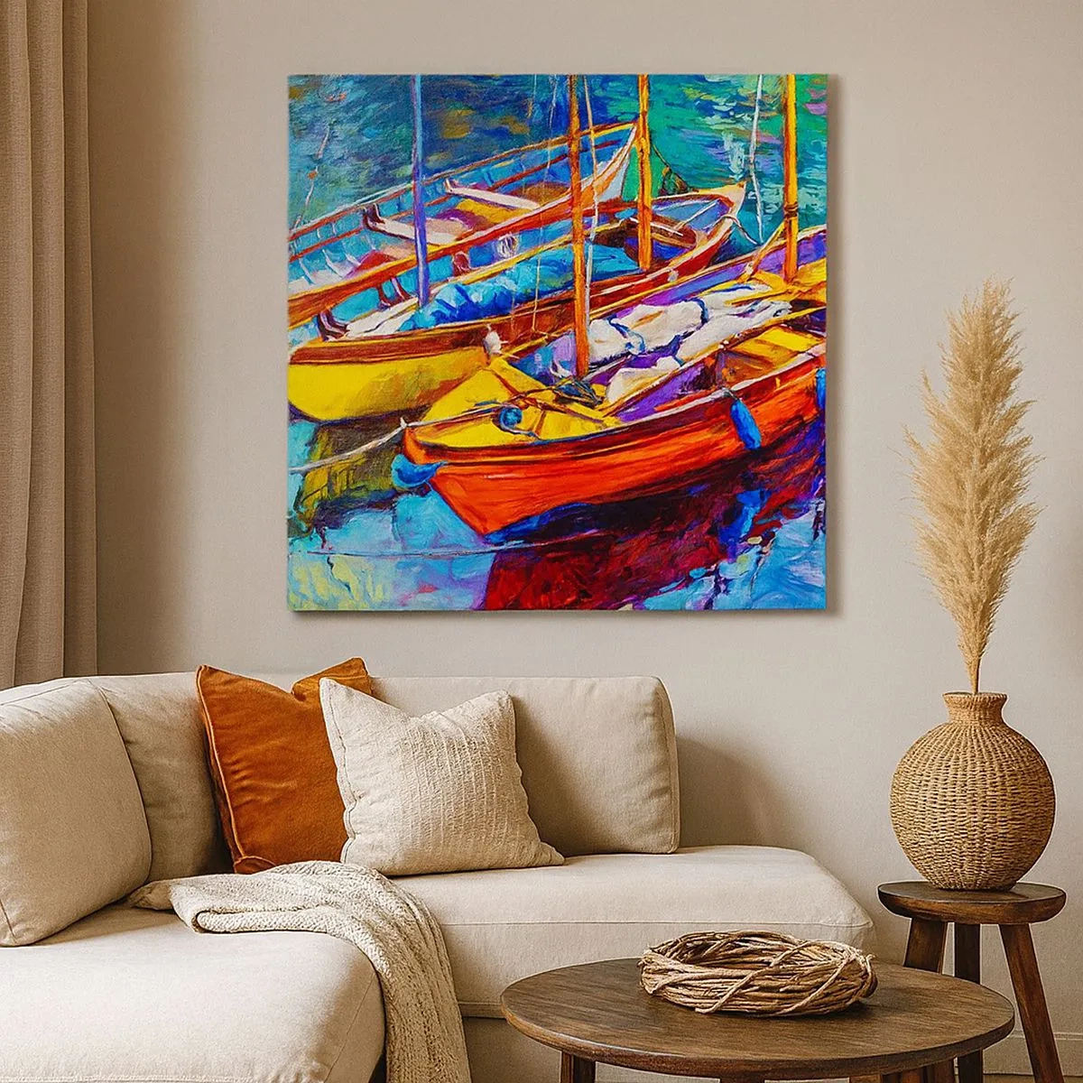 Lærredstryk - Billede på lærred - På vand, der er tykt af farve - 30x30 cm