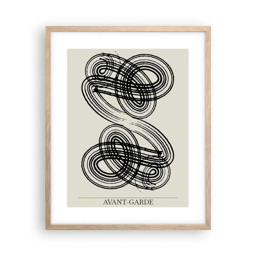 Plakat i ramme af lyst egetræ - Det kom ud spontant - 40x50 cm