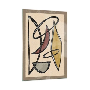 Billede på glas - Komposition - buer og ovaler - 50x70 cm