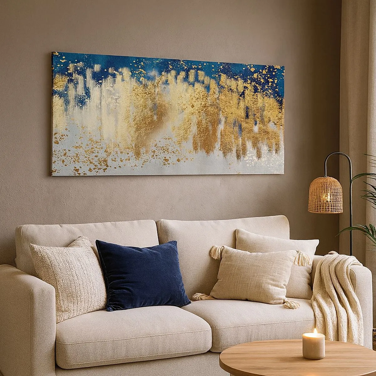 Lærredstryk - Billede på lærred - Moderne komposition med gnist - 100x40 cm