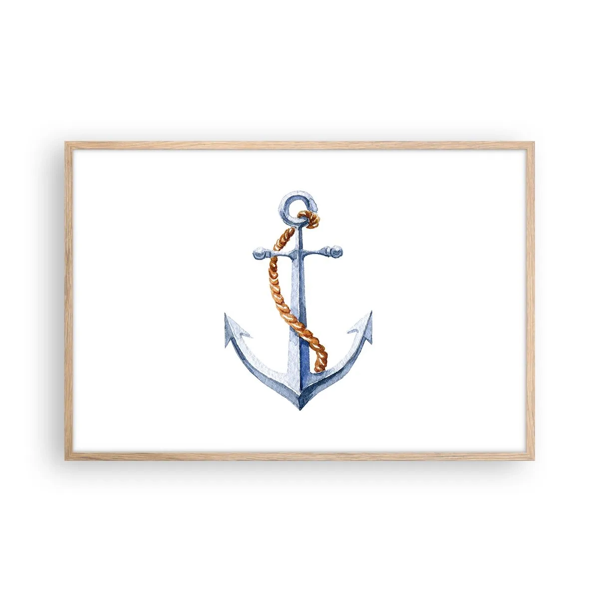 Plakat i ramme af lyst egetræ - Ahoj eventyr! - 91x61 cm
