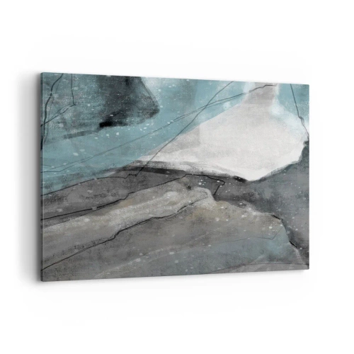Lærredstryk - Billede på lærred - Abstraktion: klipper og is - 120x80 cm