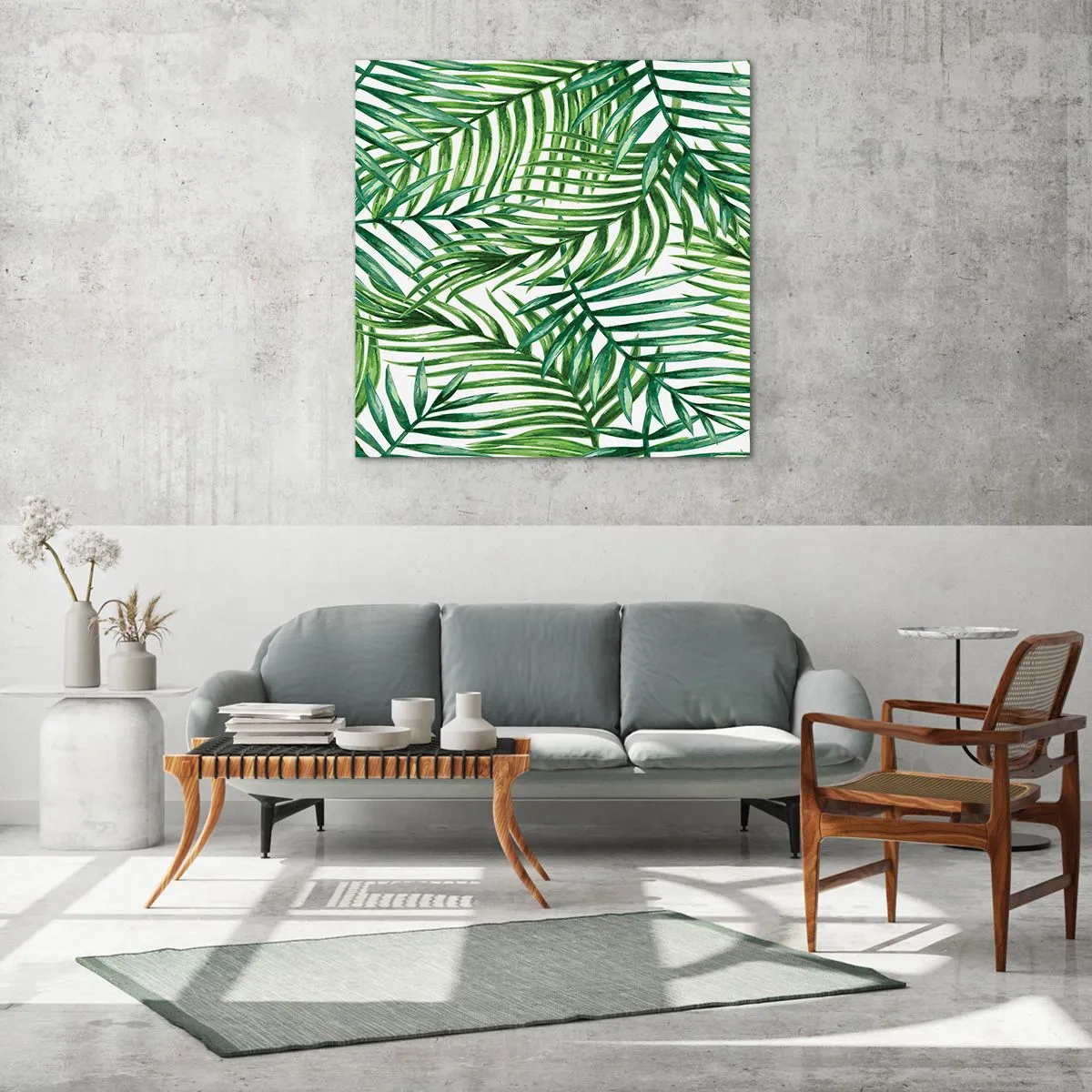 Billede på glas - Under det grønne baldakin - 70x70 cm