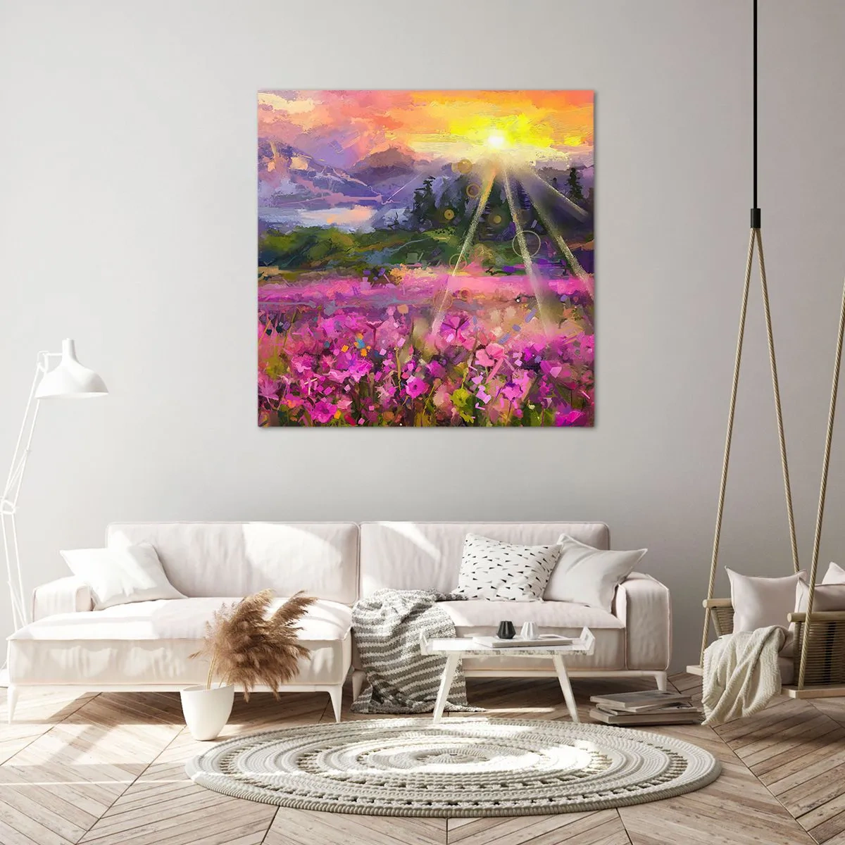 Lærredstryk - Billede på lærred - I en dal under solens beskyttelse - 30x30 cm