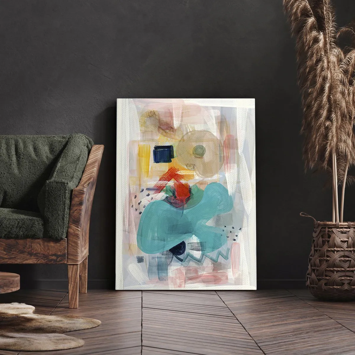 Lærredstryk - Billede på lærred - Et farverigt spil - 65x120 cm