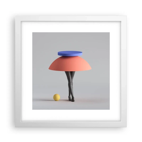 Plakat i hvid ramme - Surrealistisk komposition - 30x30 cm