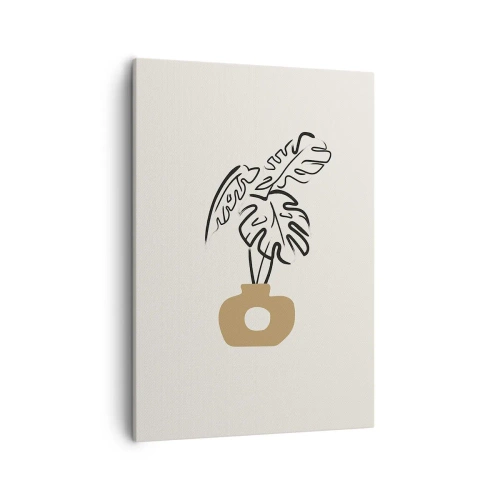 Lærredstryk - Billede på lærred - Monstera - udsmykning af huset - 50x70 cm