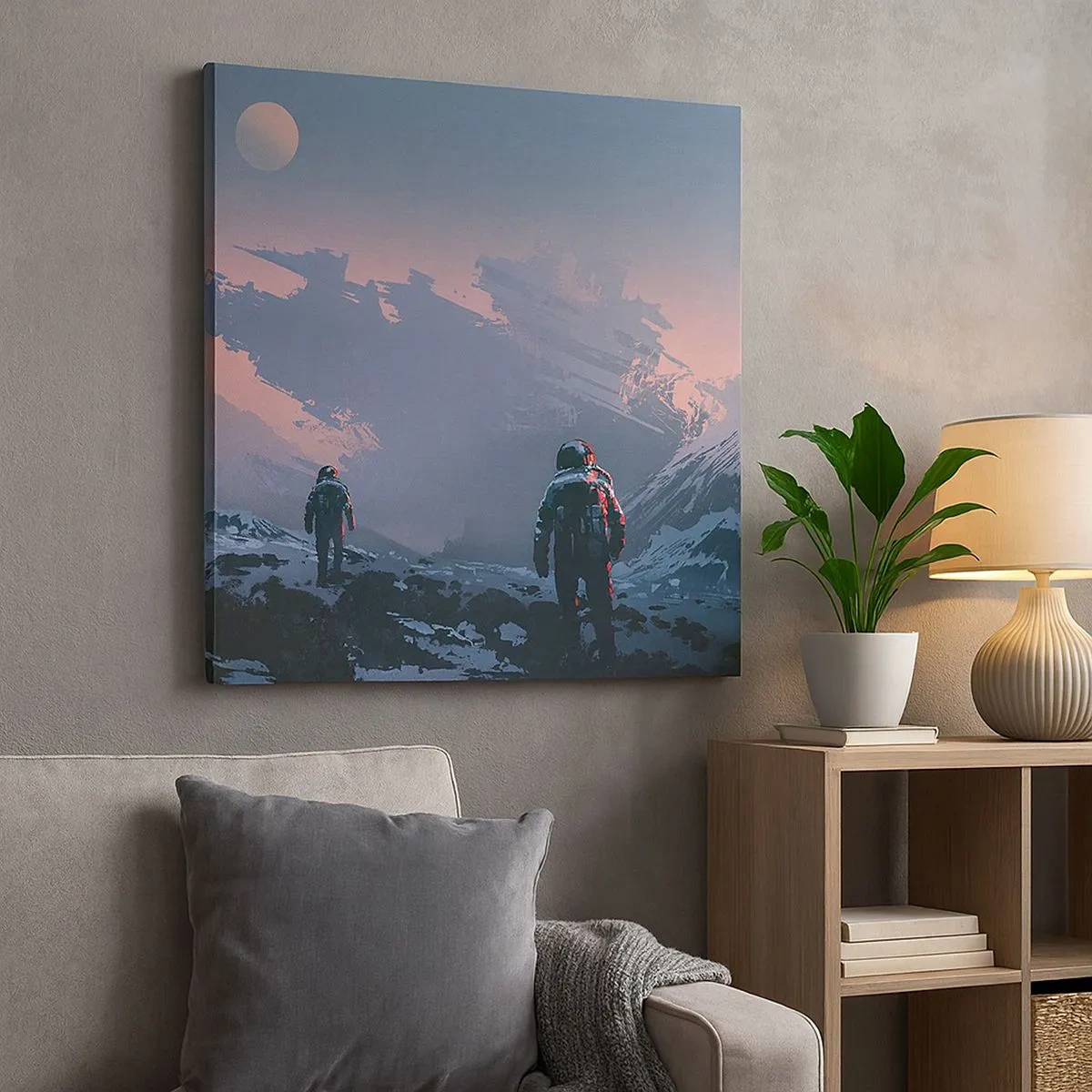 Lærredstryk - Billede på lærred - Under en ukendt stjerne - 30x30 cm