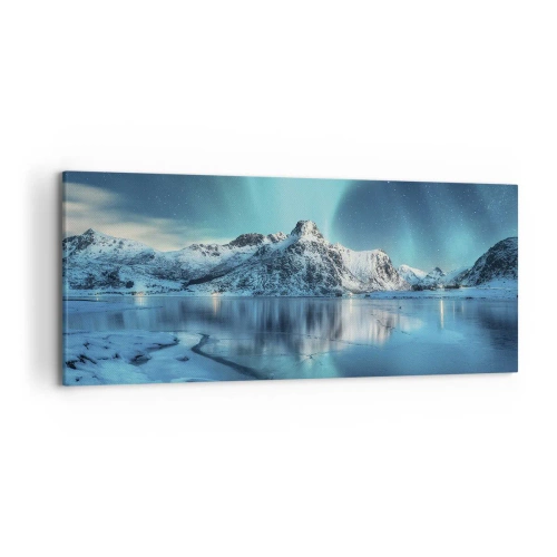 Lærredstryk - Billede på lærred - Nat med lys - 120x50 cm