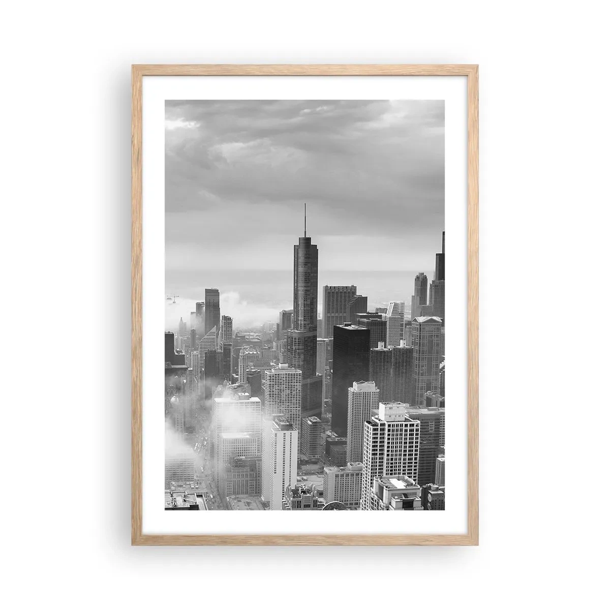 Plakat i ramme af lyst egetræ - Amerikansk landskab - 50x70 cm
