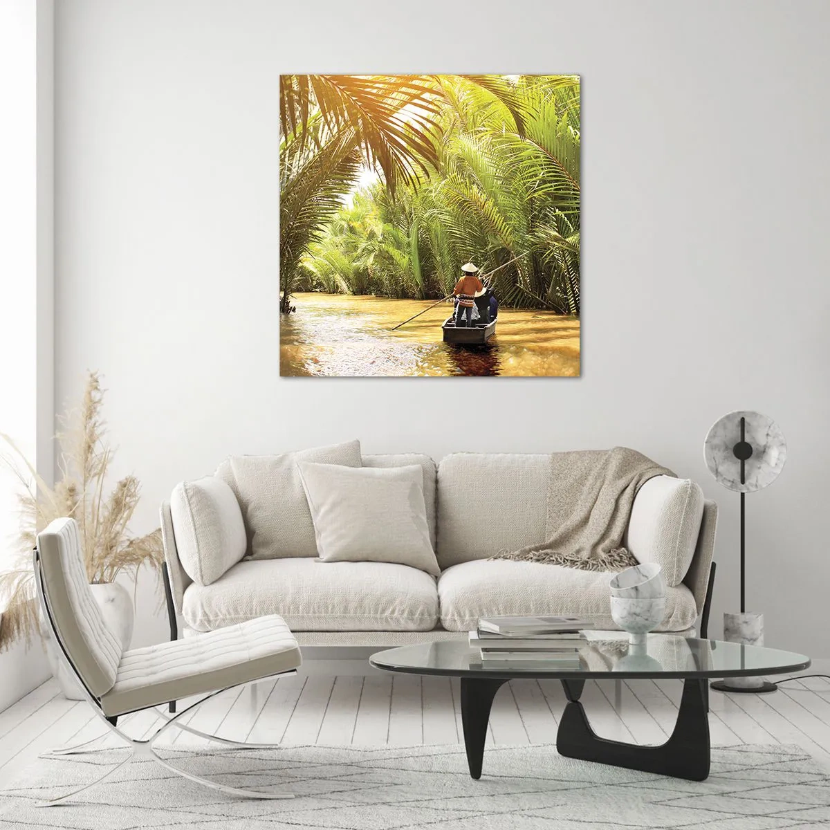 Billede på glas - Palmeslugten - 60x60 cm