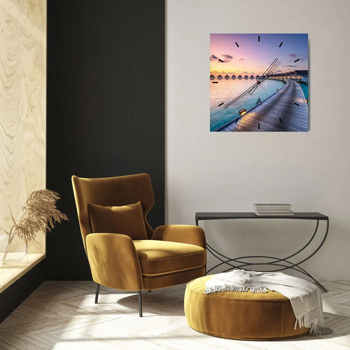 Vægur, Uret - Ferie - tilbage til kilden - 30x30 cm