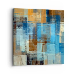 Lærredstryk - Billede på lærred - Gennem det blå slør - 40x40 cm