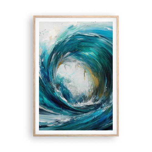 Plakat i ramme af lyst egetræ - Havets portal - 70x100 cm