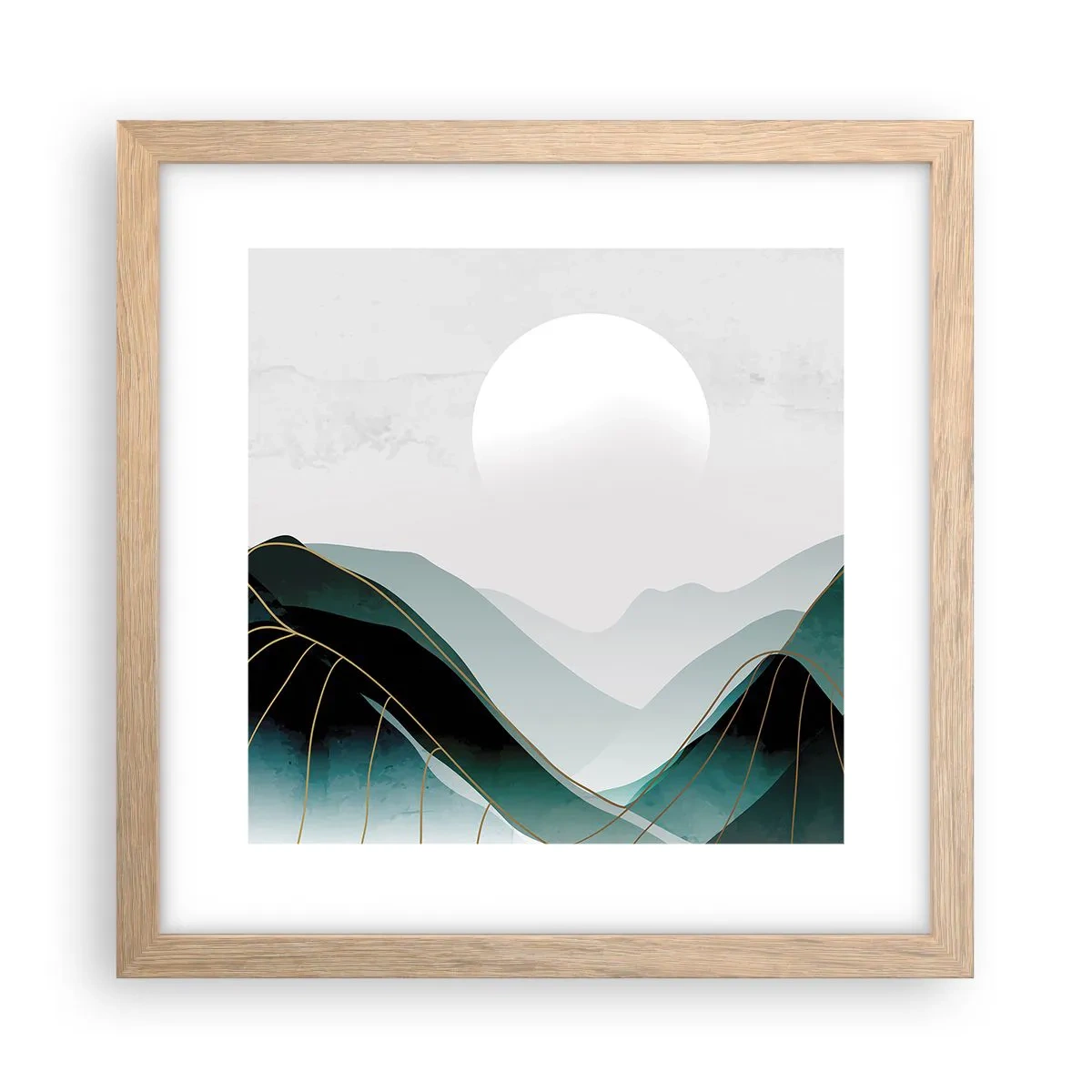 Plakat i ramme af lyst egetræ - I fuld majestæt - 30x30 cm
