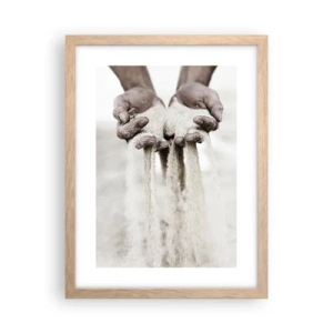 Plakat i ramme af lyst egetræ - Med disse hænder... - 30x40 cm