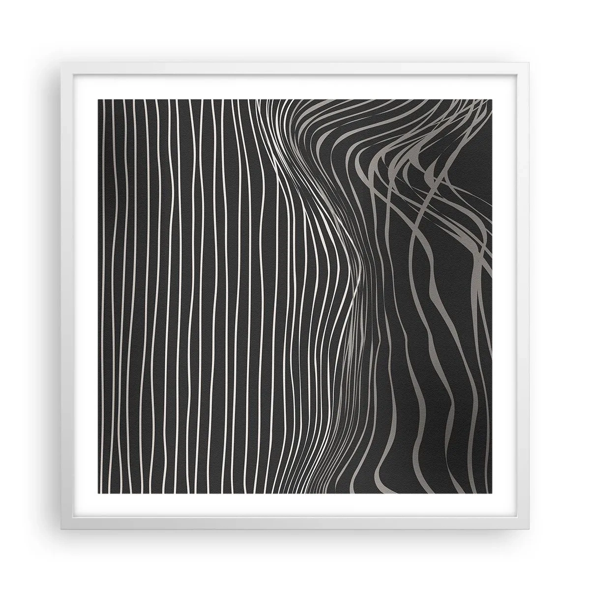 Plakat i hvid ramme - Rytme og accent - 60x60 cm