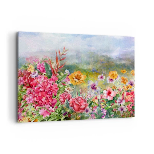Lærredstryk - Billede på lærred - En have, der er gået amok - 100x70 cm