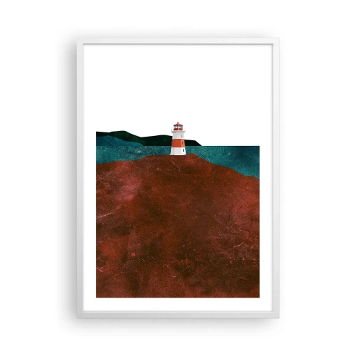Plakat i hvid ramme - Med blikket rettet mod havet - 50x70 cm